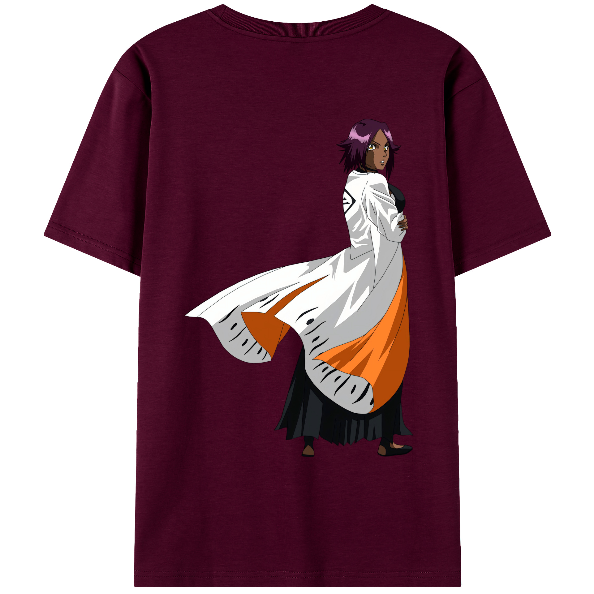 （画像用） ブリーチ 四楓院 夜一（しほういん よるいち） BLEACH Shihouin Yoruichi レディース半袖Tシャツ(バックプリント)